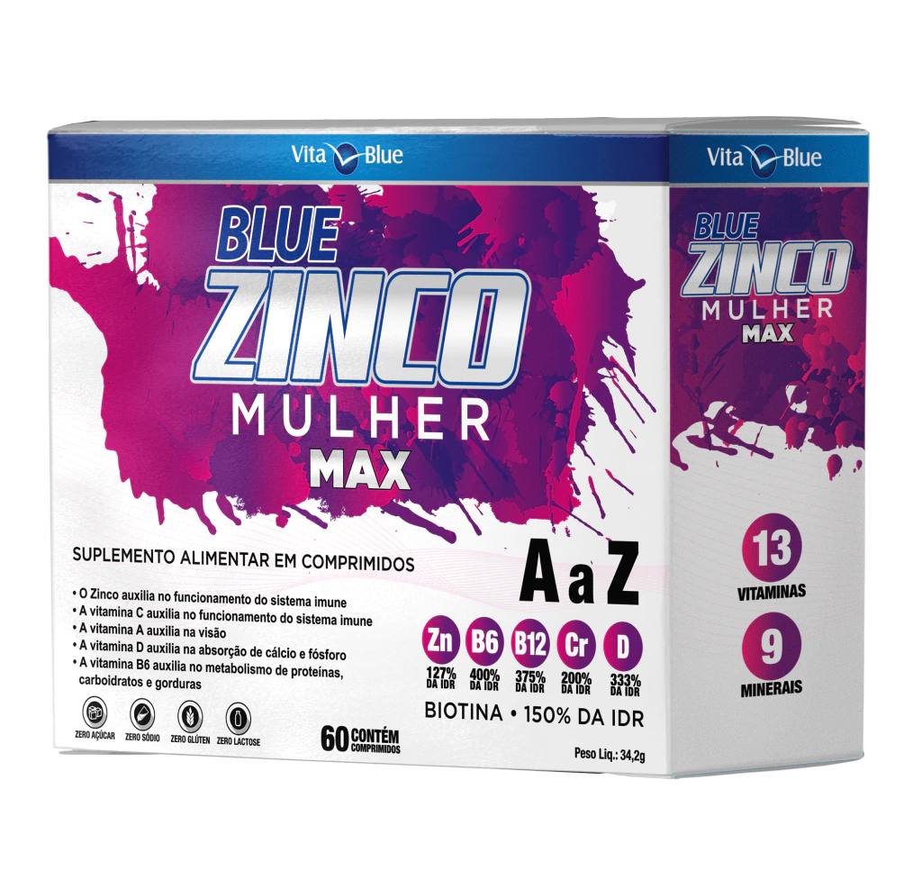 Blue Zinco Max Mulher Polivitamínico 60 comprimidos