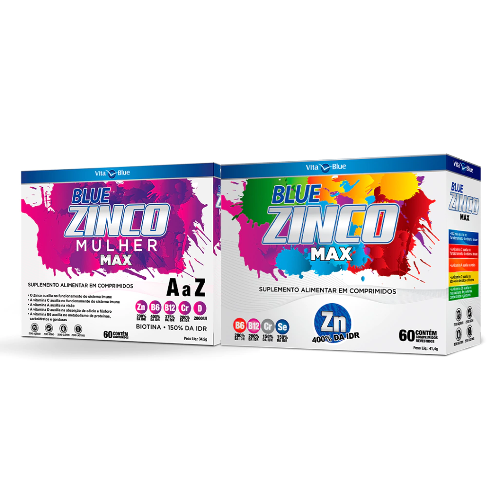 Kit Blue Zinco Max Mulher e Blue Zinco Max
