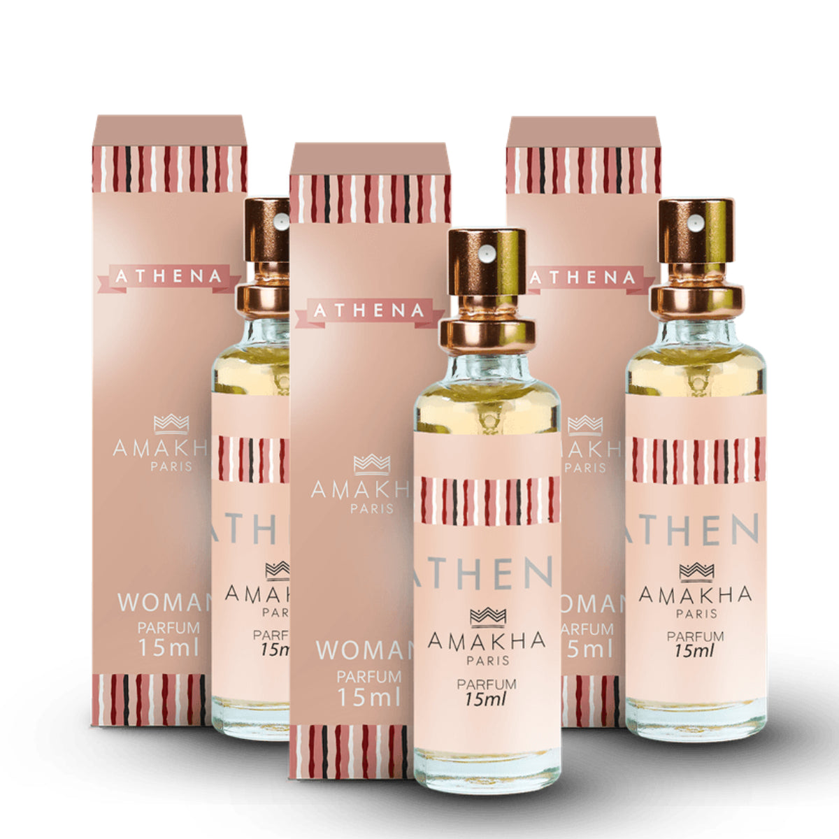 Kit Com 3 Perfume Athena Amakha Paris 15 Ml Original
