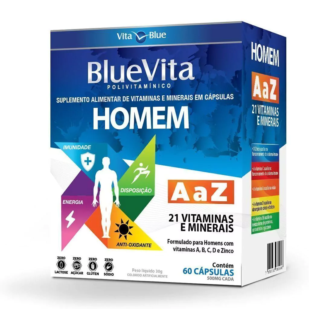 Blue Vita Homem Polivitamínico A Z 60 cápsulas