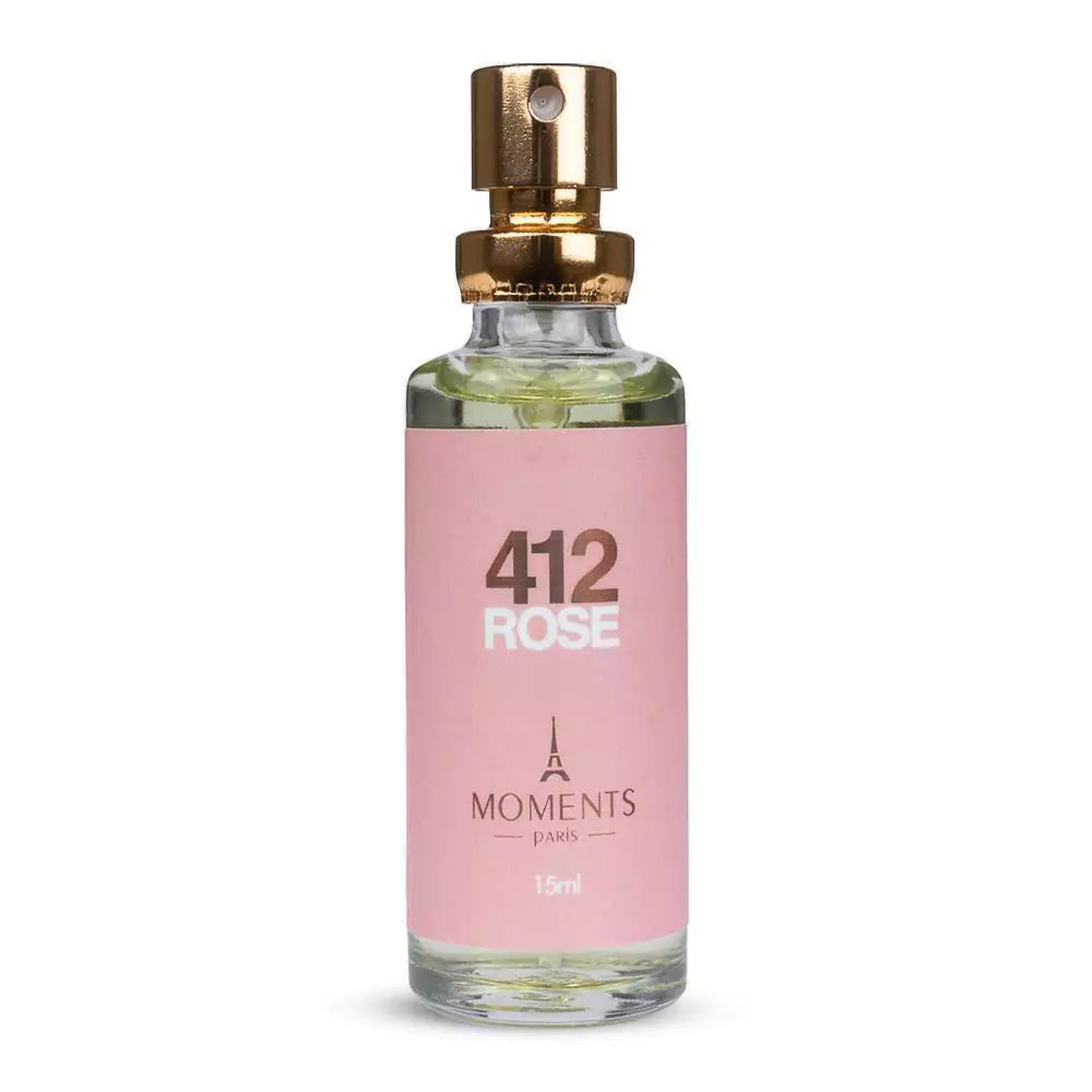 Perfume Feminino 412 Rose Vip Moments Paris 15ml Para Bolsa