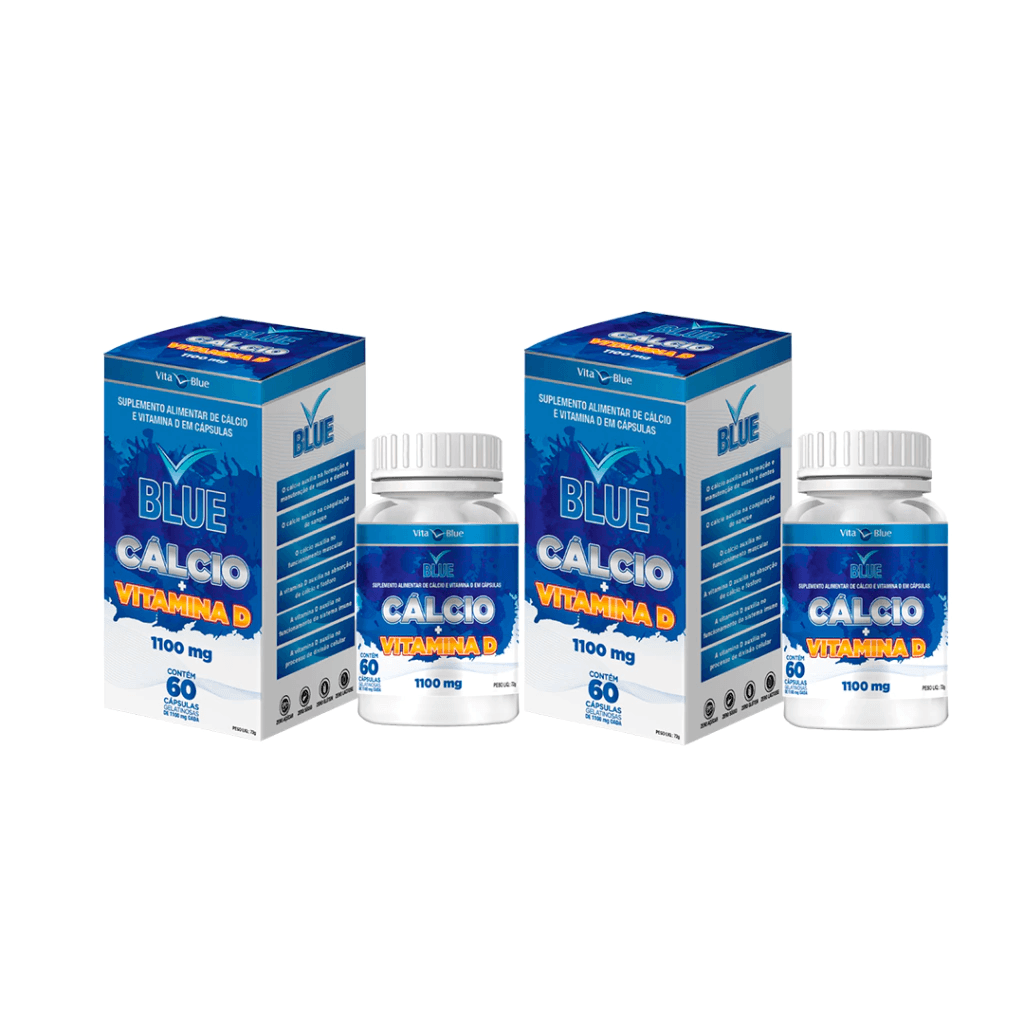 Kit V Blue Cálcio Vitamina D com 120 cápsulas - Them Company
