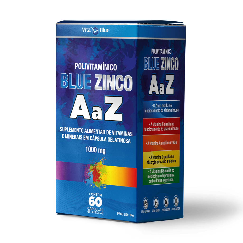 Blue Zinco Polivitamínico A a Z 60 cápsulas softgel