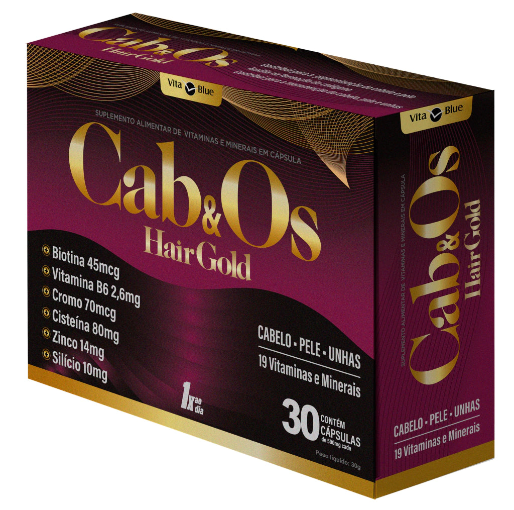 Cab&os Hair Gold Suplemento Com 30 cápsulas Gel