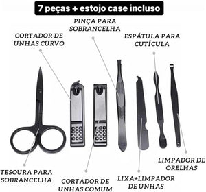 Kit Cortador De Unha Em Carbono Com 8 Peças - Them Company