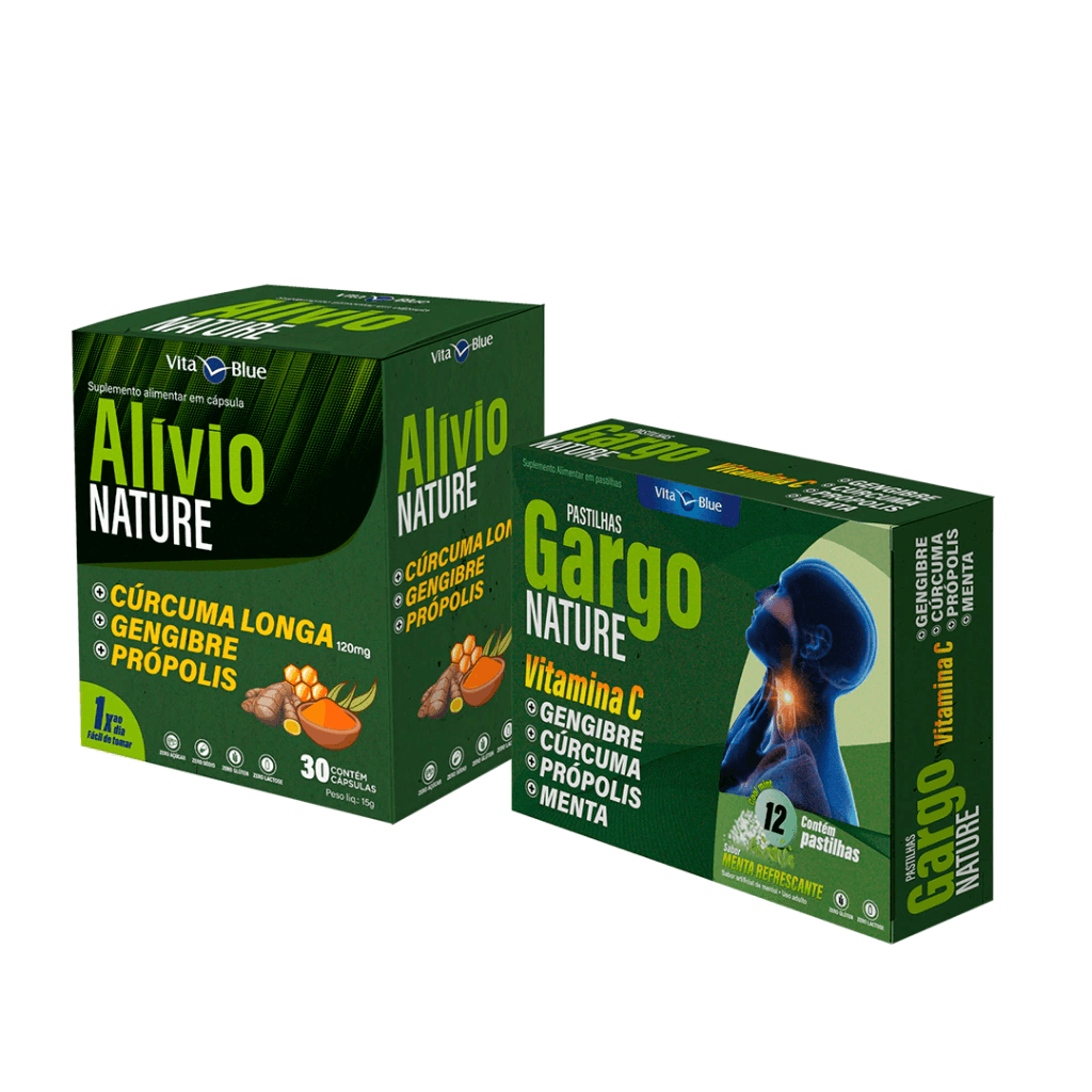 Kit Alívio Nature e Gargo Nature Pastilhas sabor Menta - Them Company