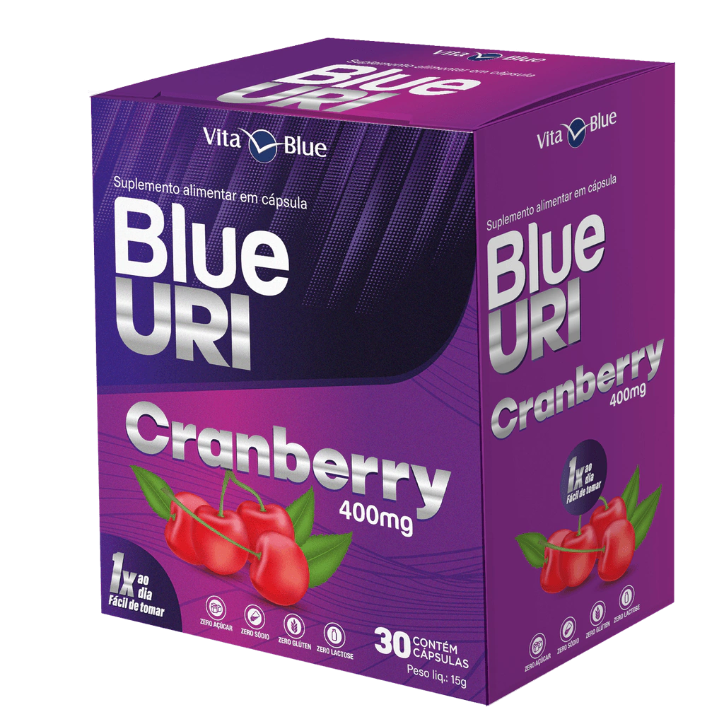 Blue Uri Cranberry Suplemento com 30 cápsulas